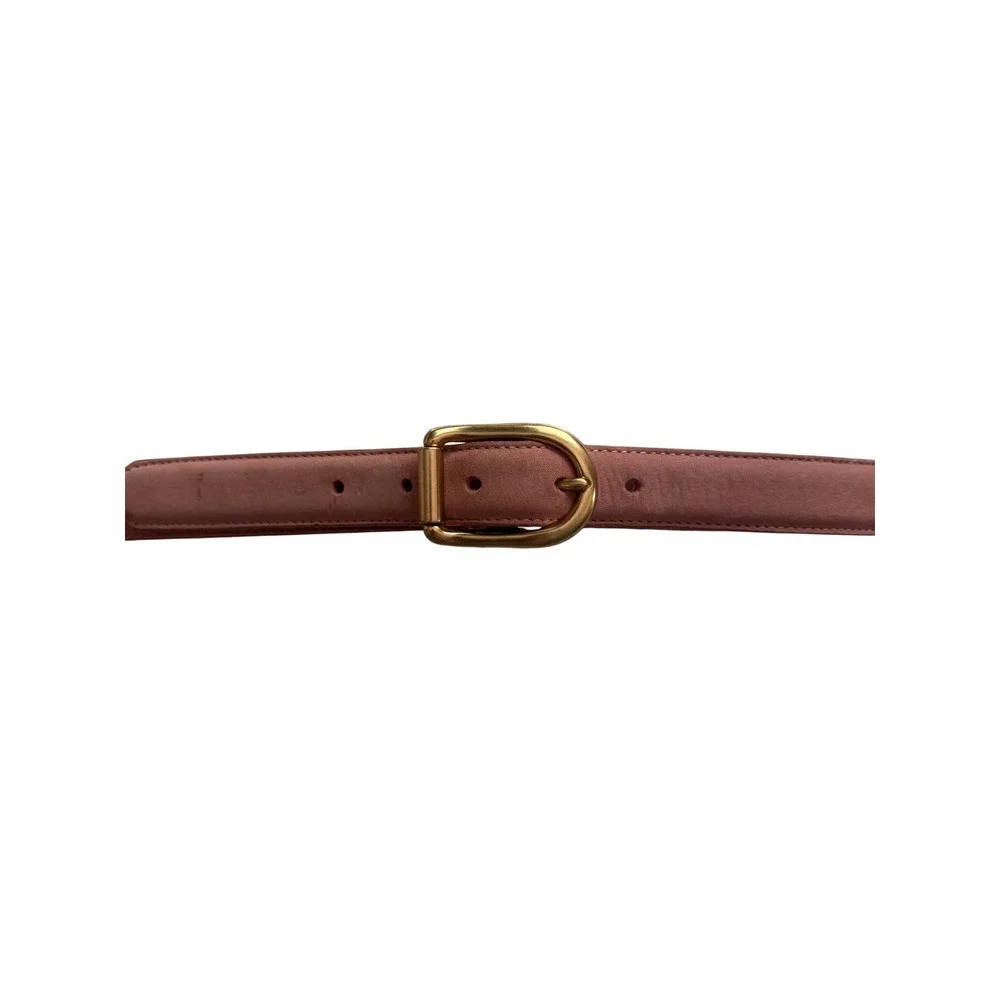 Coach Dusty Pink Leather Belt with Gold Buckle